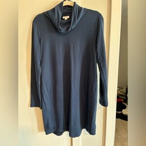 Midnight Blue Tencel cowl neck dress.